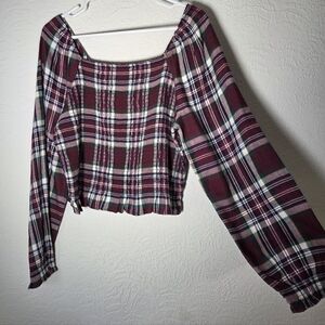 Plaid Long Sleeve Women's Top